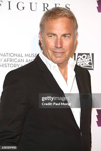 Actor Kevin Costner arrives at the "Hidden Figures" Washington, DC Screening at National Museum of African American History & Culture on December 14,...