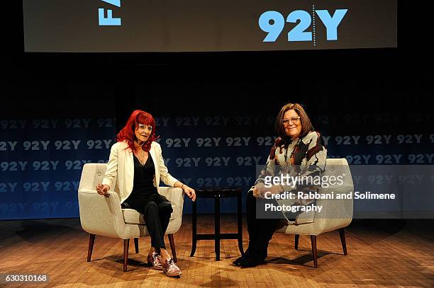 Patricia Field and Fern Mallis attend Fashion Icons With Fern Mallis: Patricia Field at 92nd Street Y on December 14, 2016 in New York City.