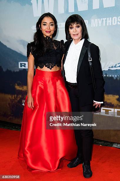 Iazua Larios and Marie Versini attend the 'Winnetou - Eine neue Welt' premiere at Delphi on December 14, 2016 in Berlin, Germany.