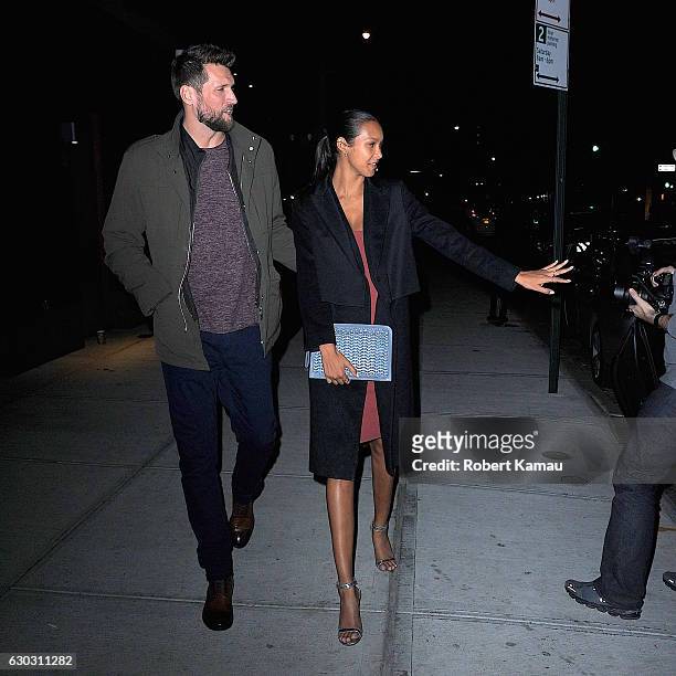 Lais Ribeiro and Jared Homan seen out together in West Village on December 14, 2016 in New York City.