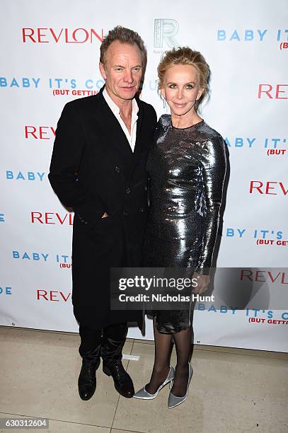 Music artist Sting and actress Trudie Styler attend "Baby It's Cold Outside" - The 2016 Revlon Holiday Concert for The Rainforest Fund Gala at JW...