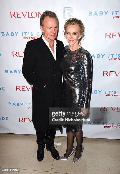 Music artist Sting and actress Trudie Styler attend "Baby It's Cold Outside" - The 2016 Revlon Holiday Concert for The Rainforest Fund Gala at JW...