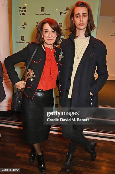 Haydn Gwynne and son Harrison Phipps attend the press night after party for "Art" at The Old Vic Theatre on December 20, 2016 in London, England.