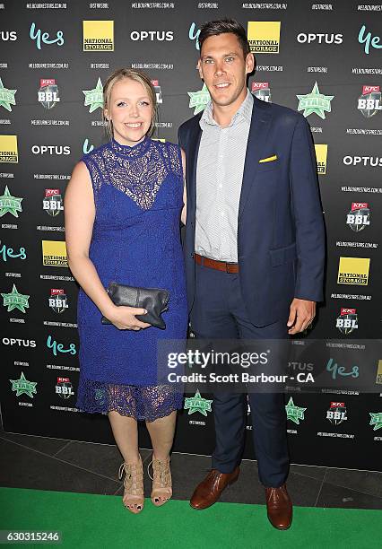 Scott Boland and Daphne Beaman attend the Melbourne Stars BBL Season Launch at The Emerson on December 20, 2016 in Melbourne, Australia.