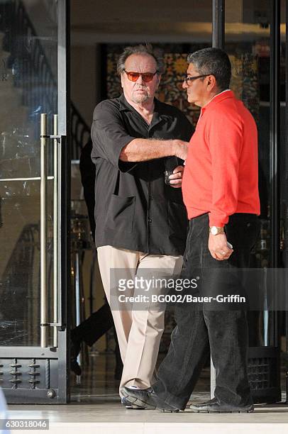 Jack Nicholson is seen on December 20, 2016 in Los Angeles, California.