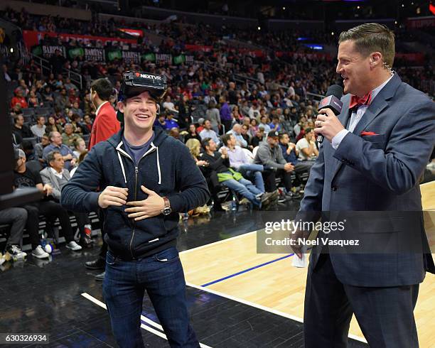 Adam DeVine attends a basketball game between the Denver Nuggets and the Los Angeles Clippers at Staples Center on December 20, 2016 in Los Angeles,...