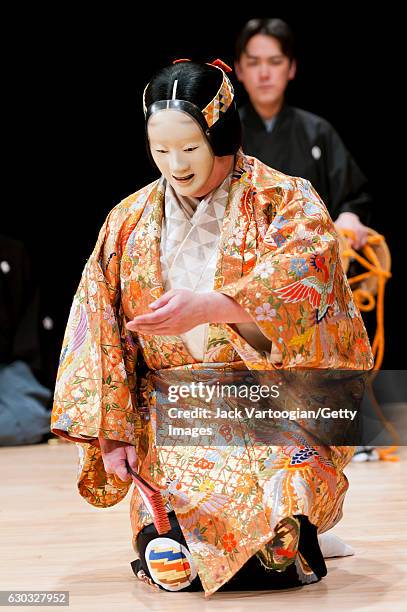 Japanese actor and Kashu-Juku Noh Theater company founder Katayama Shingo performs in the 'Aoi no Ue' , co-presented by Carnegie Hall and the Japan...