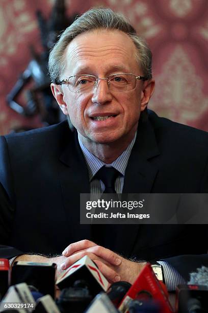 Russian Ambassador to Indonesia, Mikhail Galuzin, during a press conference in relation to the assassination of Russian ambassador, Andrey Karlov, in...