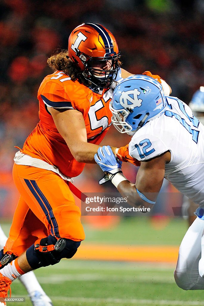 NCAA FOOTBALL: SEP 10 North Carolina at Illinois