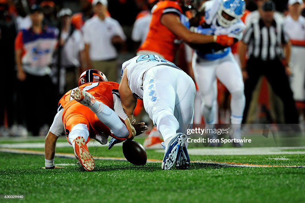 NCAA FOOTBALL: SEP 10 North Carolina at Illinois