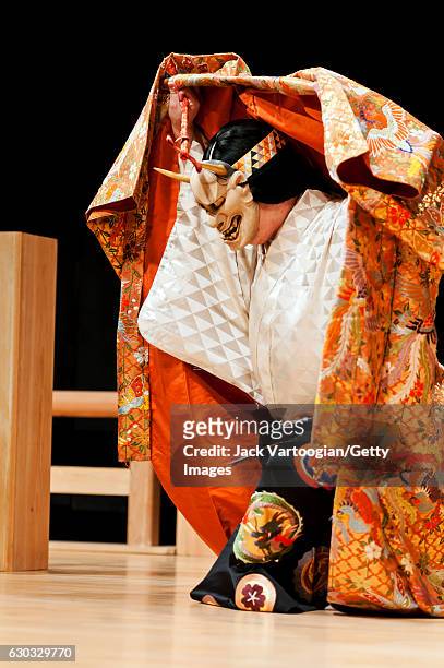 Japanese actor and Kashu-Juku Noh Theater company founder Katayama Shingo performs in the 'Aoi no Ue' , co-presented by Carnegie Hall and the Japan...