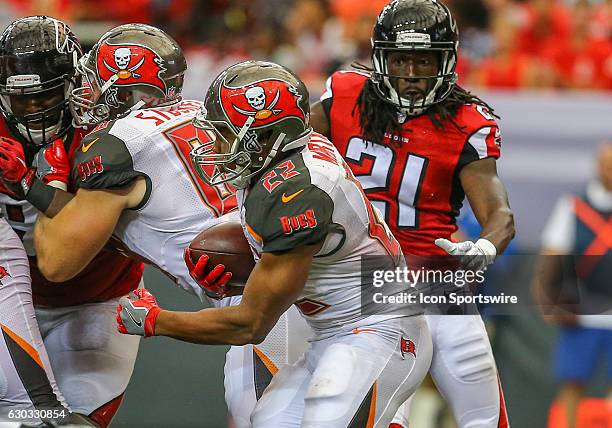 Tampa Bay Buccaneers running back Doug Martin runs the ball during the second half of the game between the Atlanta Falcons and the Tampa Bay...