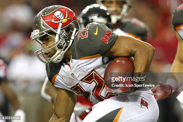 Tampa Bay Buccaneers running back Doug Martin rushes in the Tampa Bay Buccaneers 31-24 victory over the Atlanta Falcons at the Georgia Dome in...
