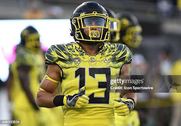 September 10, 2016 - University of Oregon WR Devon Allen during an NCAA football game between the University of Oregon Ducks and University of...