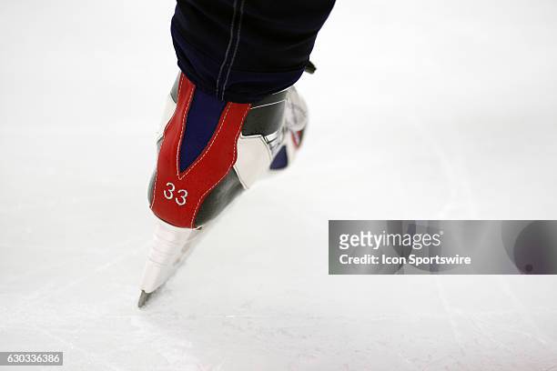 Dustin Byfuglien sporting his red, white and blue skates during a game between Team Canada and Team USA during World Cup of Hockey Pre-Tournament...