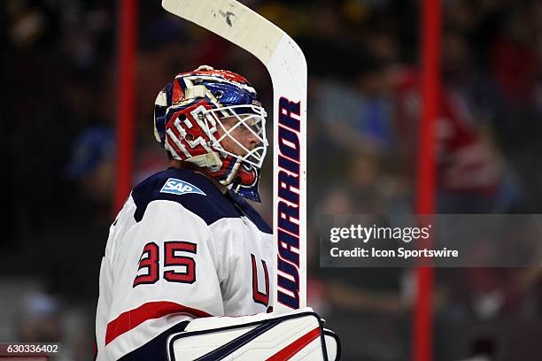 Cory Schneider during a game between Team Canada and Team USA during World Cup of Hockey Pre-Tournament action at Canadian Tire Centre in Ottawa, On.