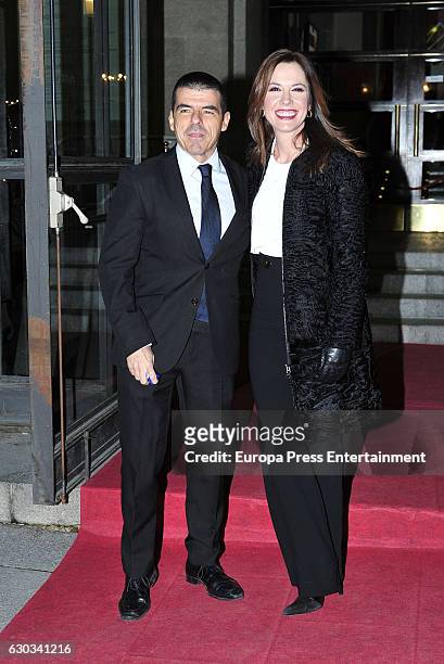 Manu Marlasca and Mamen Mendizabal attend the ATRESMEDIA Christmast Dinner on December 20, 2016 in Madrid, Spain.