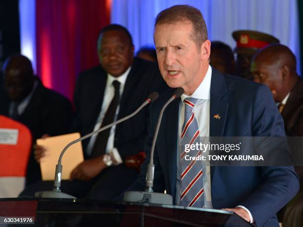 Volkswagen Brand CEO Herbert Diess gives a press conference after the inauguration of a new auto assembly line of the Volkswagen's model Polo Vivo on...