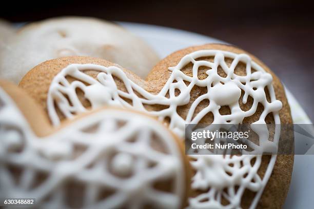 Home-made cookies are seen with icing. In Poland where over 90 per cent of the population is Catholic Christmas the biggest festive season of the...