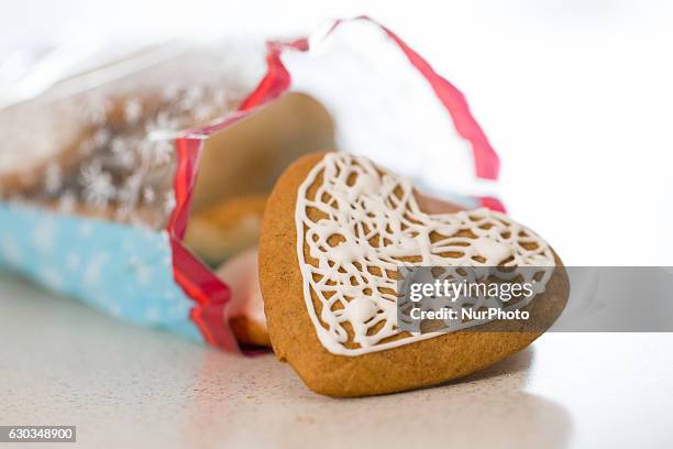 Home-made cookies are seen with icing. In Poland where over 90 per cent of the population is Catholic Christmas the biggest festive season of the...