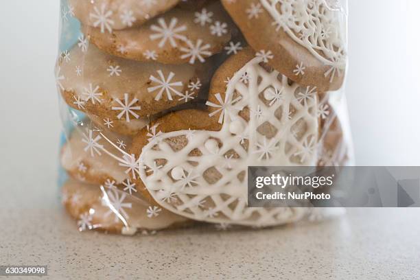 Home-made cookies are seen with icing. In Poland where over 90 per cent of the population is Catholic Christmas the biggest festive season of the...