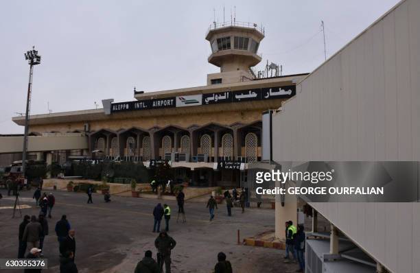Picture shows Aleppo's International Airport on December 21, 2016 as renovation works started to reopen the airfiled to travellers after it was...