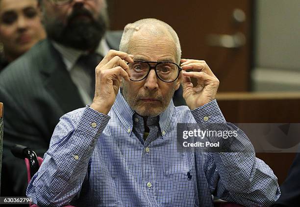 Real estate heir Robert Durst appears in the Airport Branch of the Los Angeles County Superior Court for a preliminary hearing on December 21, 2016...
