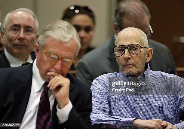 Real estate heir Robert Durst appears in the Airport Branch of the Los Angeles County Superior Court for a preliminary hearing on December 21, 2016...