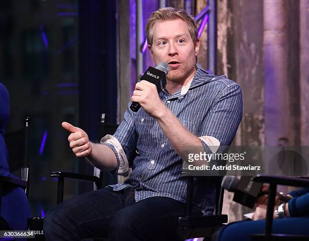 Actor Anthony Rapp attends Build Presents Anthony Rapp, Tyler Mount & Christine Pedi & Playbill Discussing "Broadway Con" at AOL HQ on December 21,...