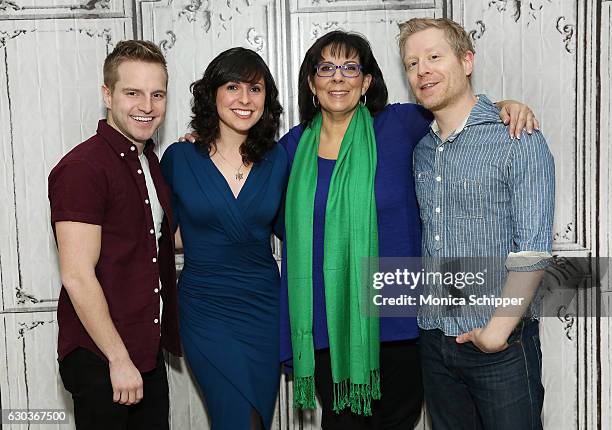 Tyler Mount, Ruthie Fierberg, Christine Pedi and Anthony Rapp attend Build Presents Anthony Rapp, Tyler Mount & Christine Pedi & Playbill Discussing...