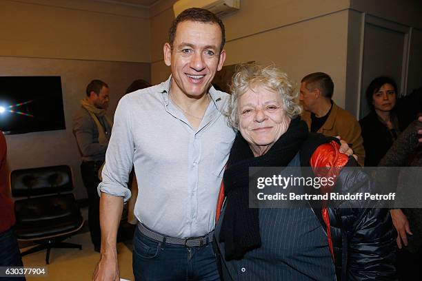 Humorist Dany Boon and director Josee Dayan pose Backstage after the triumph of the "Dany De Boon Des Hauts-De-France" Show at L'Olympia on December...