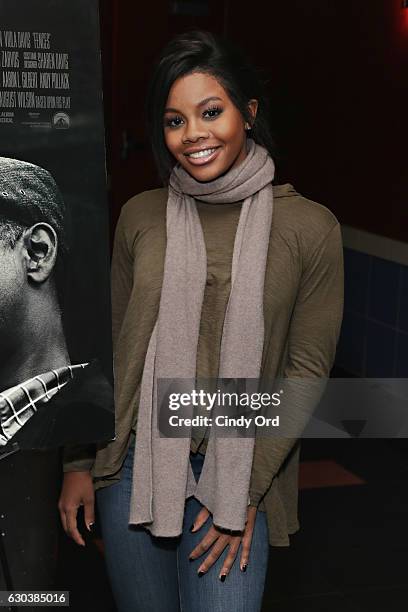 Olympic Gold Medalist Gabby Douglas hosts a special screening of 'Fences' at Regal E-Walk Stadium 13 on December 21, 2016 in New York City.