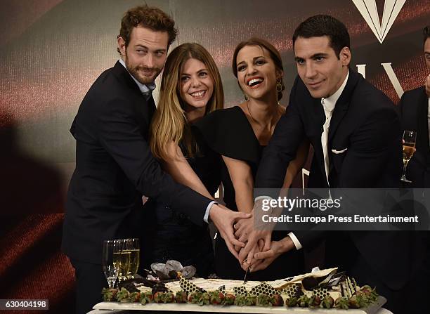 Peter Vives, Manuela Velasco, Paula Echevarria and Miguel Angel Silvestre attend the party for the series final of 'Galerias Velvet' at Continental...