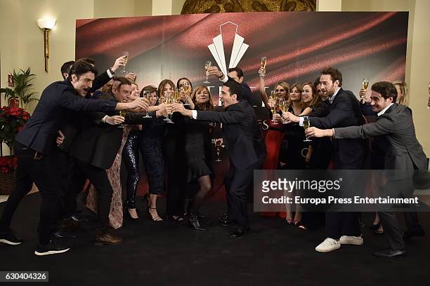 Actors attend the party for the series final of 'Galerias Velvet' at Continental hotel on December 21, 2016 in Madrid, Spain.
