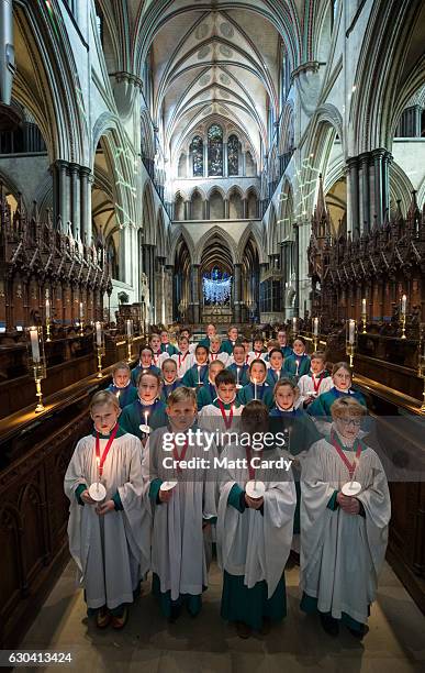 Choristers from the Salisbury Cathedral Choir have their final practice ahead of the services that will be held in the cathedral marking Christmas...