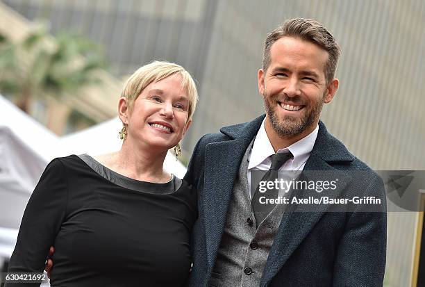 Actor Ryan Reynolds and mom Tammy Reynolds attend the ceremony honoring Ryan Reynolds with a Star on the Hollywood Walk of Fame on December 15, 2016...