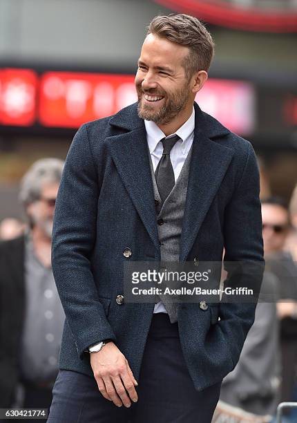 Actor Ryan Reynolds is honored with Star on the Hollywood Walk of Fame on December 15, 2016 in Hollywood, California.