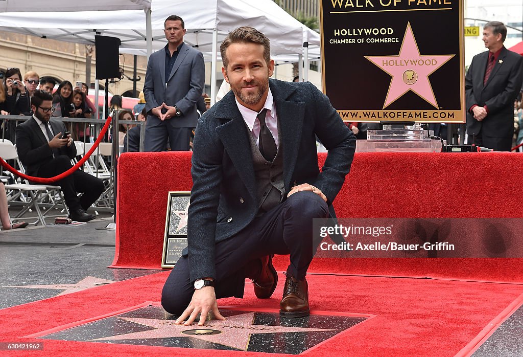 Ryan Reynolds Honored With Star On The Hollywood Walk Of Fame