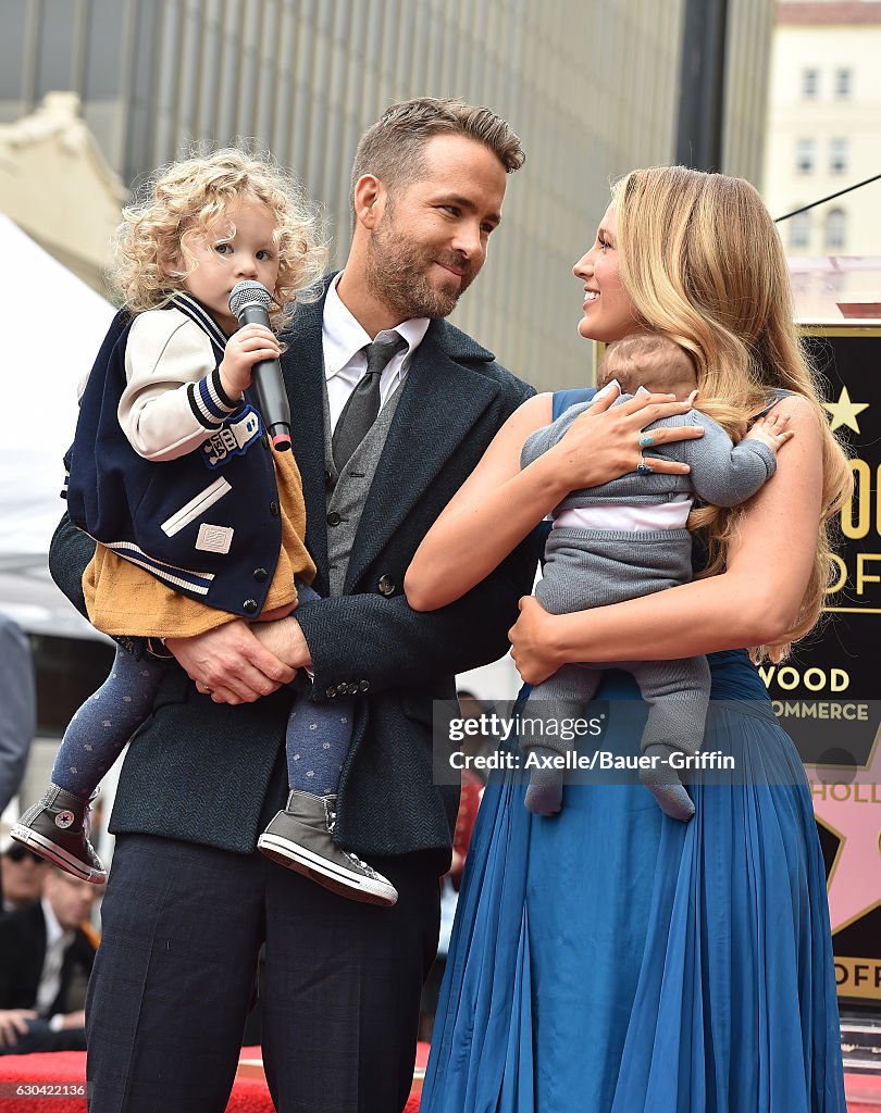 Ryan Reynolds Honored With Star On The Hollywood Walk Of Fame