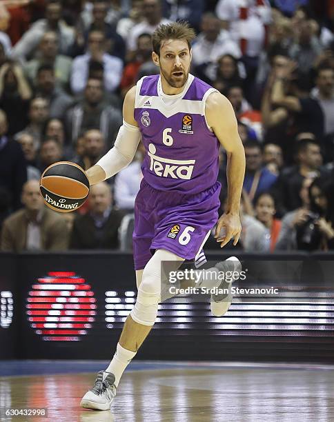 Andres Nocioni of Real Madrid in action during the 2016/2017 Turkish Airlines EuroLeague Regular Season Round 14 game between Crvena Zvezda MTS...