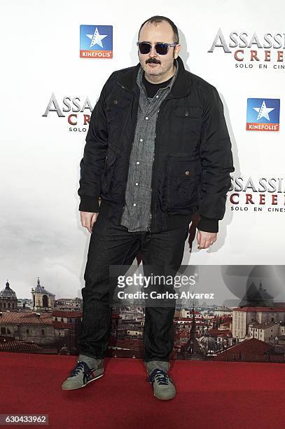 Spanish actor Carlos Areces attends 'Assassin's Creed' premiere at Kinepolis cinema on on December 22, 2016 in Madrid, Spain.