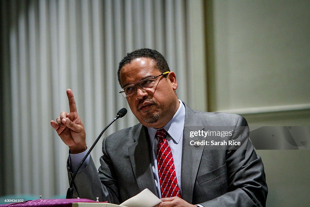 Rep. Keith Ellison Holds Town Hall Meeting At Detroit Church