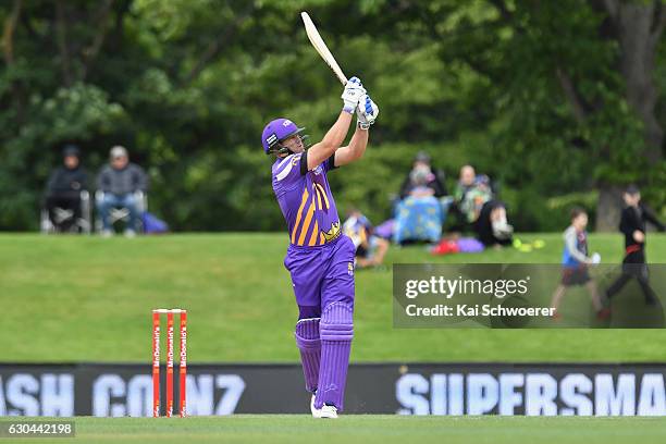 Peter Fulton of the Kings batting during the McDonalds Super Smash T20 match between Canterbury Kings and Otago Volts at Hagley Oval on December 23,...