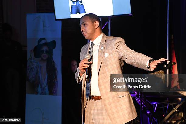 Michael Sterling speaks at the 9th Annual Celebration 4 A Cause Fashion Show at King Plow Arts Center on December 22, 2016 in Atlanta, Georgia.