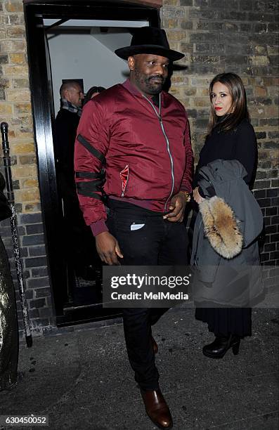 Derek Chisora is seen leaving the Chiltern Firehouse, on December 22, 2016 in London, England.