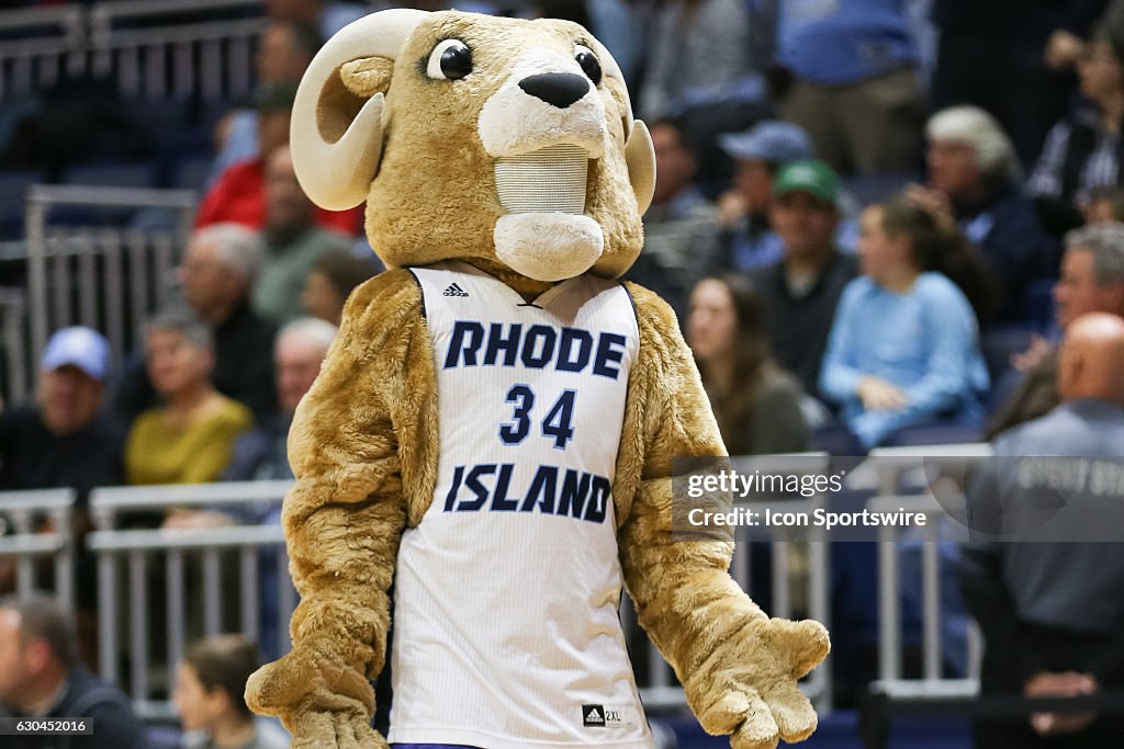The University of Rhode Island mascot during the game between the