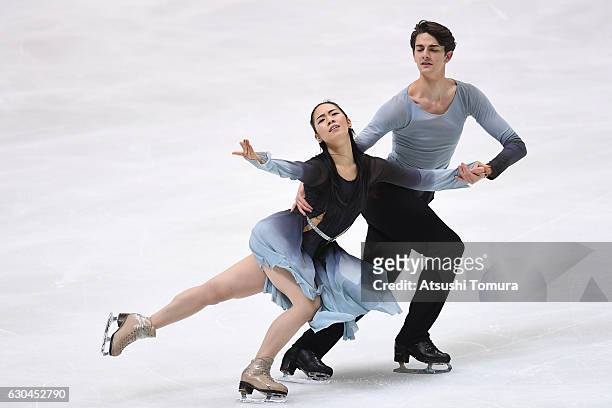 Misato Komatsubara and Timothy Koleto of the USA compete in the Ice dance free dance during the Japan Figure Skating Championships 2016 on December...