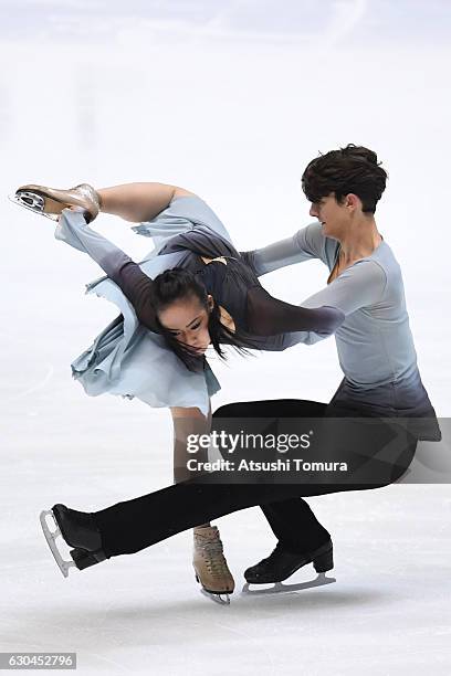 Misato Komatsubara and Timothy Koleto of the USA compete in the Ice dance free dance during the Japan Figure Skating Championships 2016 on December...