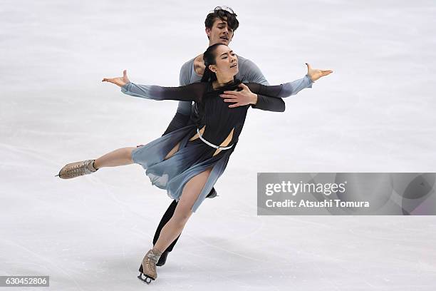 Misato Komatsubara and Timothy Koleto of the USA compete in the Ice dance free dance during the Japan Figure Skating Championships 2016 on December...