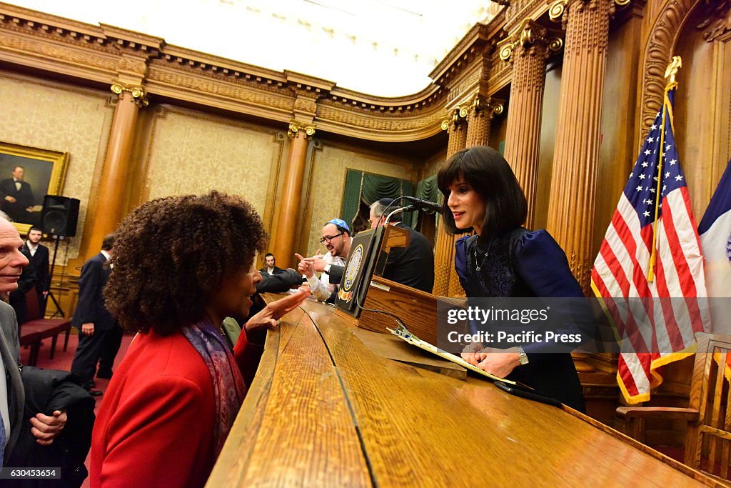 Lt: Judge Carolyn Wade chats with Rachel Freier. Winner of...